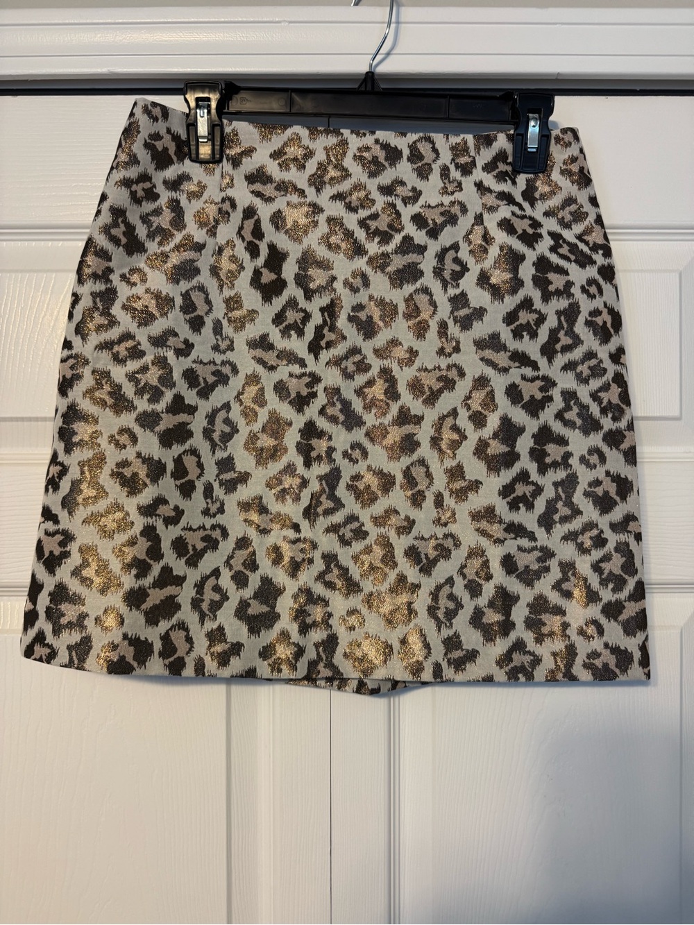 Lilly Pulitzer Leopard Jacquard Mini Skirt in Beige and Gold